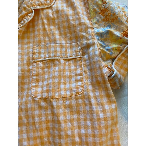 Joyspun Pajama Set M Floral & Checkered Short Sleeve Top & Capris Loungewear - Picture 7 of 14